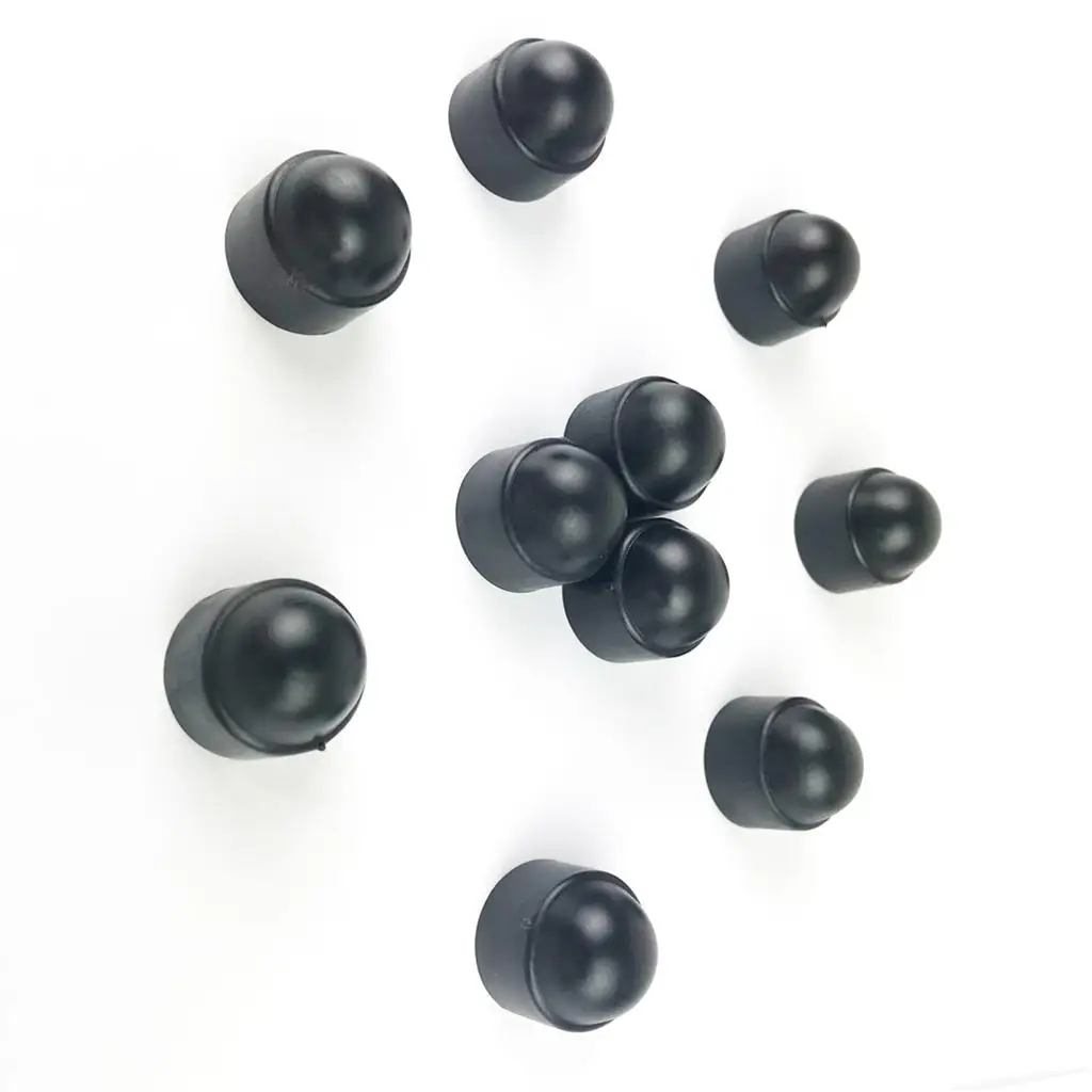 Black 10Pcs 23mm Plastic Car Wheel Nut Screw Cover Rim Bolt Hexagonal