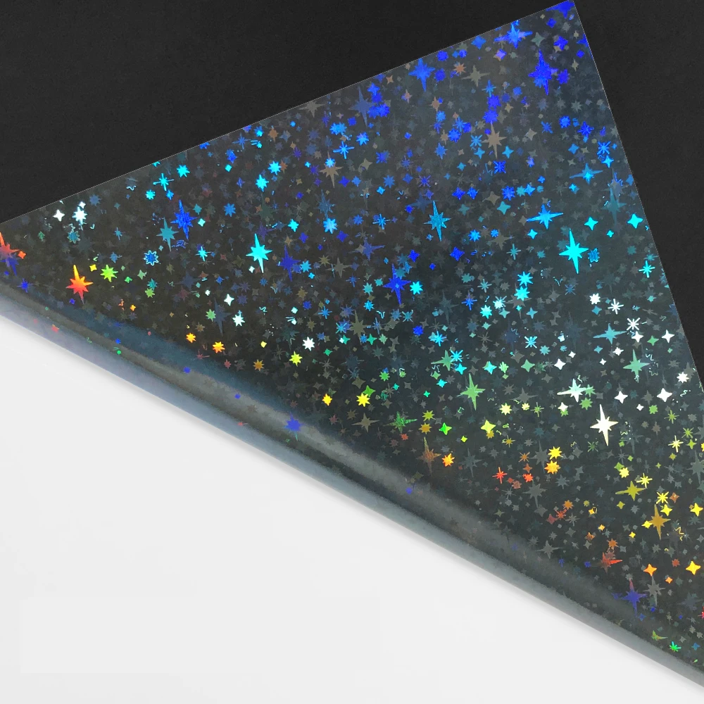 10 Sheets Glossy Transparent Holographic Self-Adhesive Laminating Film - A4 Size