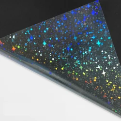 10 Sheets Glossy Transparent Holographic Self - Adhesive Laminating Film - A4 Size (Star)