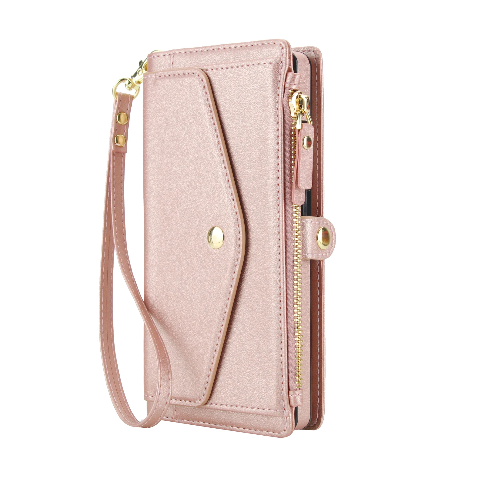 Versatile Crossbody Magnetic Wallet Phone Case with Long Lanyard