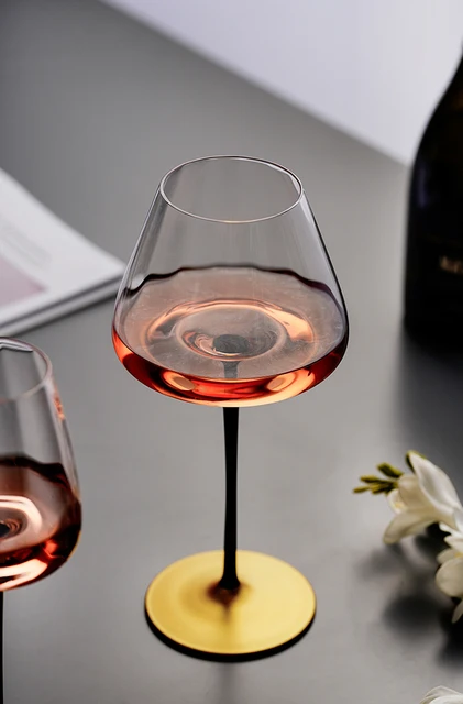 Jinyoujia Ripple Golden Bottom Red Wine Glass Ultra-thin Crystal