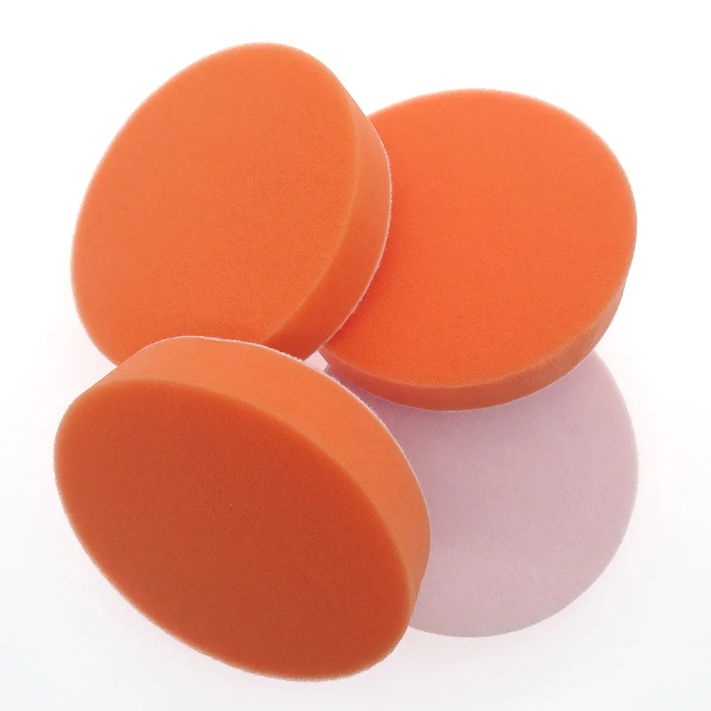 5 Stücke 5 Zoll (125mm) Auto Polierpads Schwamm Polieren Polieren Wachsen Pad Kit Werkzeug für Auto Polierer Puffer Auto Pflege Set Orange – Detail 5