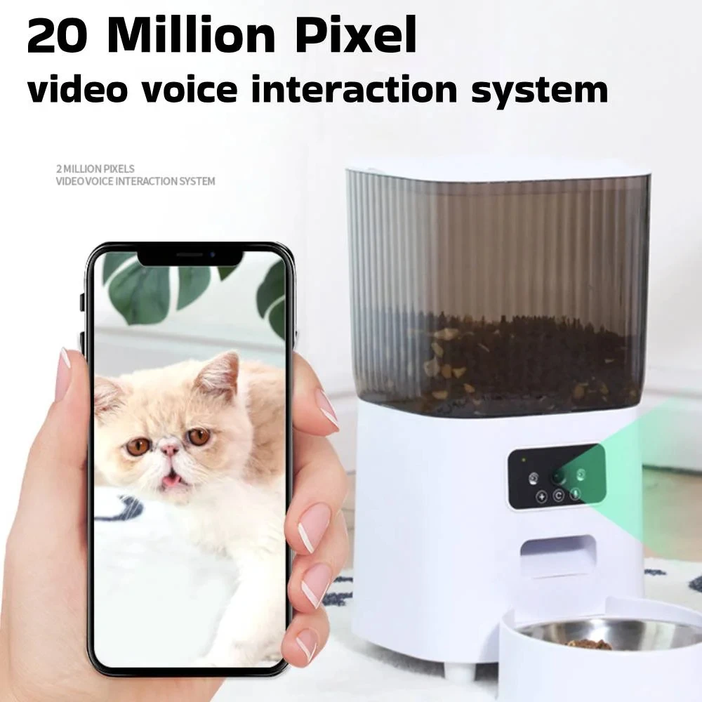 Automatische Kattenvoeders Met Huisdiercamera Voor Hond En Kat Nachtzicht Tweeweg Audio Video Smart Wifi Food Dispenser Afstandsbediening