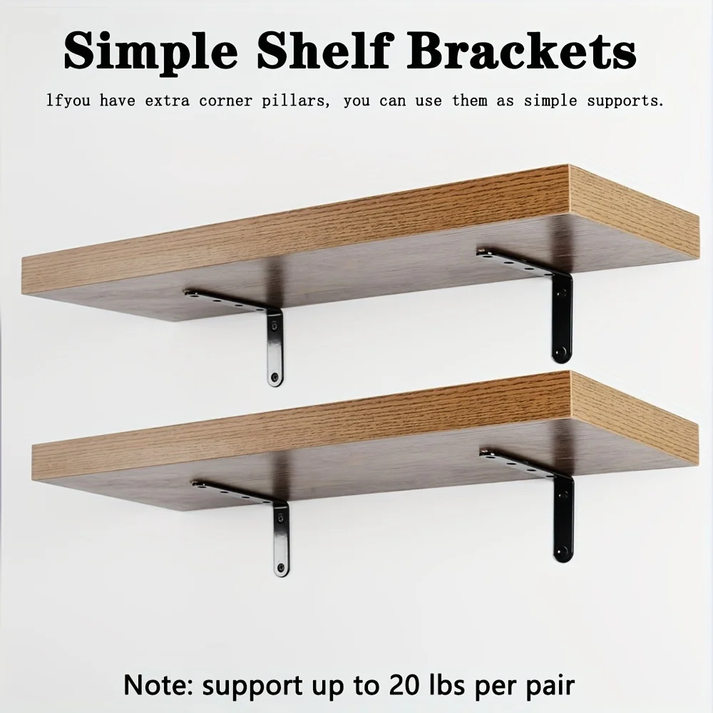 Brackets For Shelves Heavy Duty Black Corner Brackets - 2 Pack, 5x3 ...