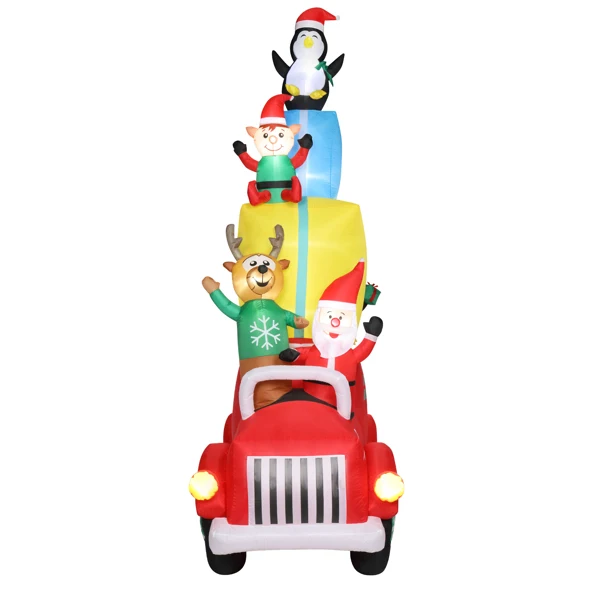  12ft 圣诞老人开车带礼物 12颗LED灯 庭院圣诞老人装饰 24W-45