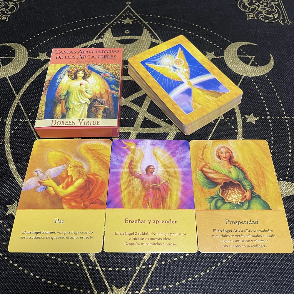 Archangel Tarot Oracle Cards in Spanish Version Fate Tips Angels Oraculos Board Games Deck aurnm lenormand tarot cards high quality board games oracle card for fate divination english version vintage color card