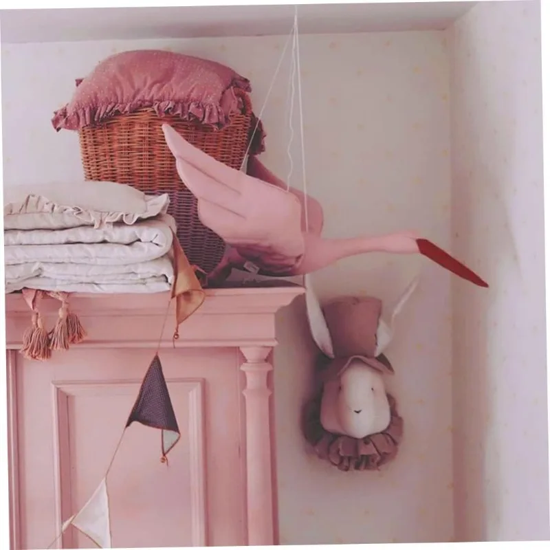 New INS White Swan Hanging Ornament - Nordic-Style Plush Goose Doll, Large Soft Toy for Kids' Room Decoration Creative