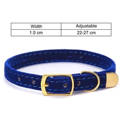 Adjustable Safety Pet Collar for Cats and Small Dogs - Solid Design Necklace (Blue)