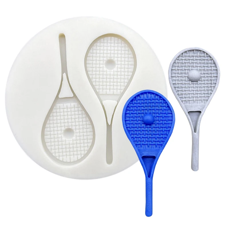 TennisRacketSiliconeMoldFondantChocolateSugarcraftMoldCake