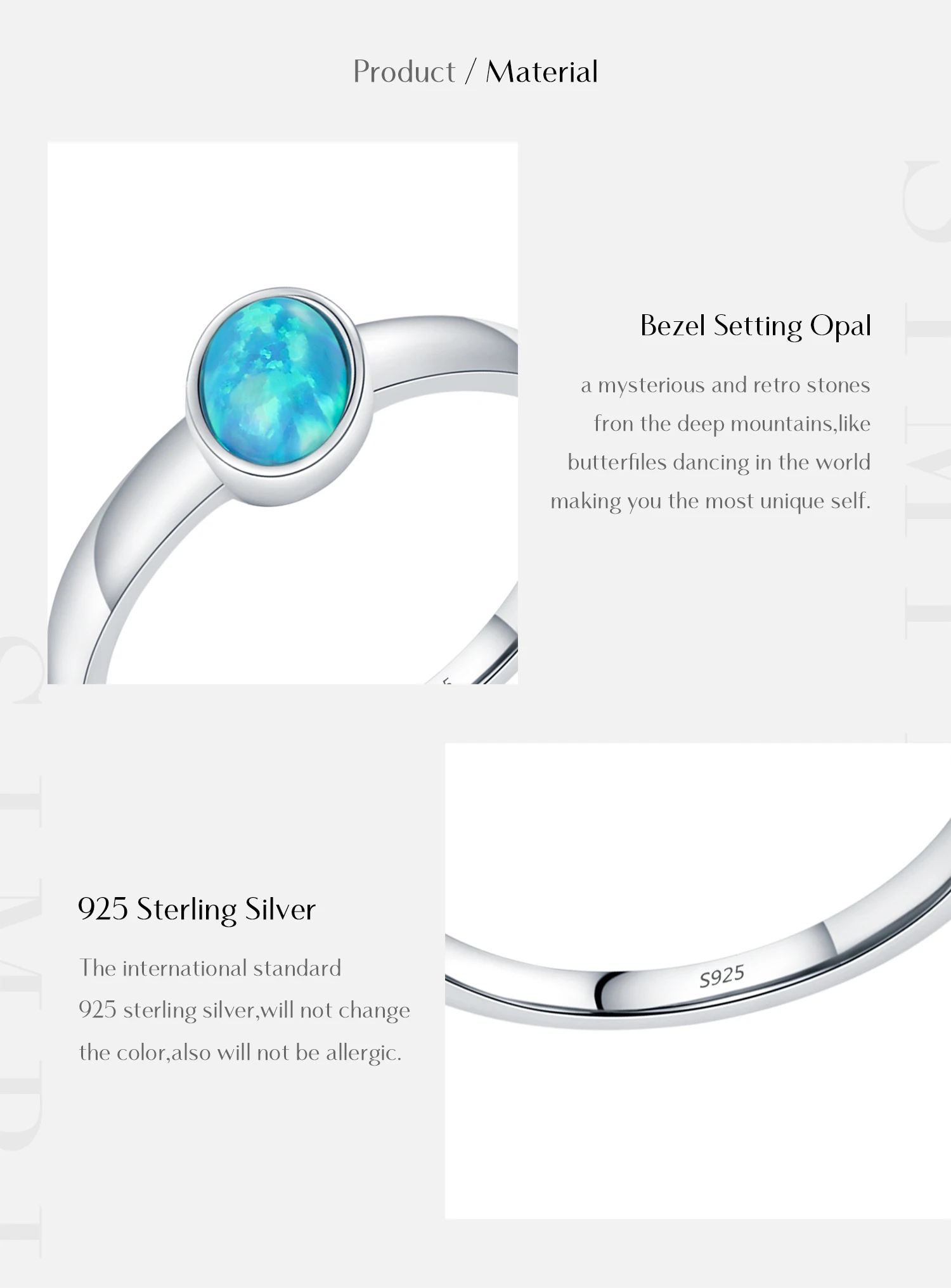 MODIAN 925 Sterling Silver Irregular Oval Opal Charming Finger Ring Platinum Plated Vintage Rings For Women Silver Jewelry Gift