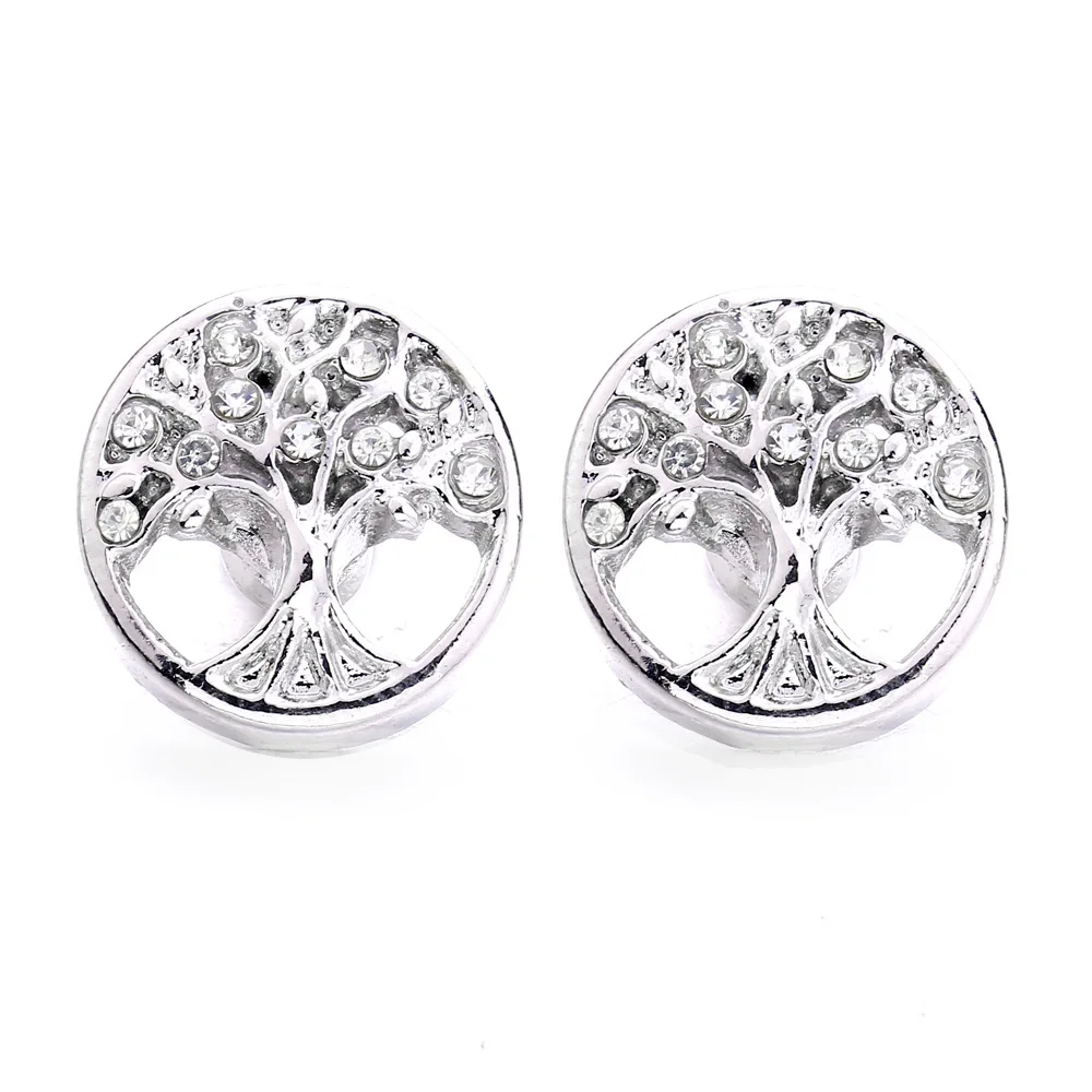 20pcs  Crystal Tree of Life 12mm Metal Snap Buttons for DIY Interchangeable Snap Button Bracelet Necklaces Earrings Snap Jewelry