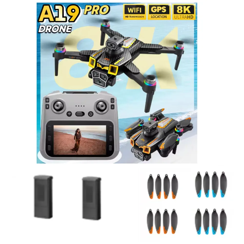 Lot de 2 ou 4 hélices orange/bleu pour drone DJI Mini 3 Pro