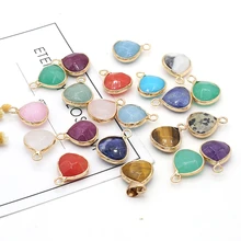 

Natural Stone Rose Quartzs Amethyst Oval Gold Plated Pendant For Jewelry MakingDIY Necklace Earring Accessorie Gem Charm Gift1PC