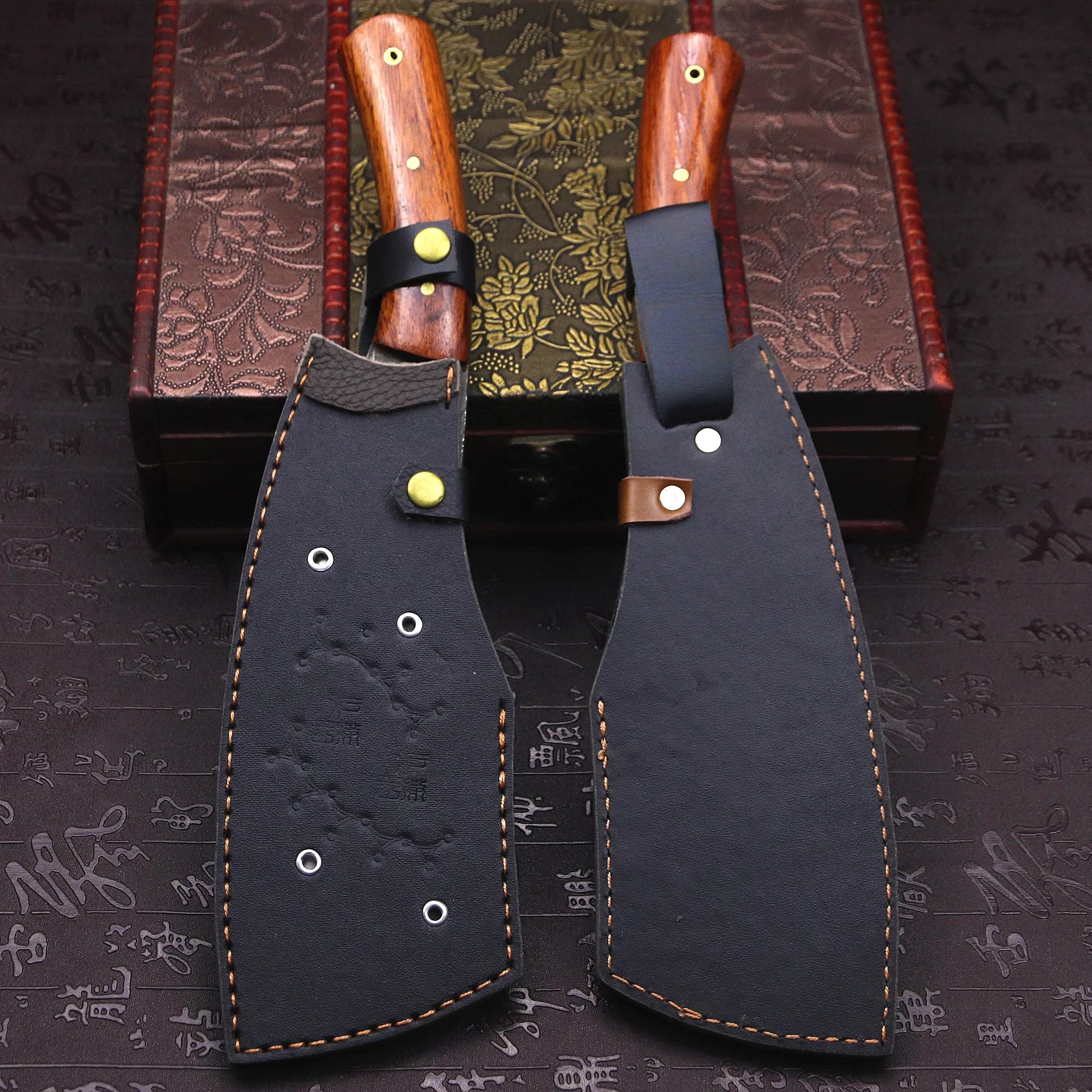 Japanese handmade forged high carbon steel 8mm upgraded and thickened integrated Tang sharp wood cutter, jungle logging knife 6