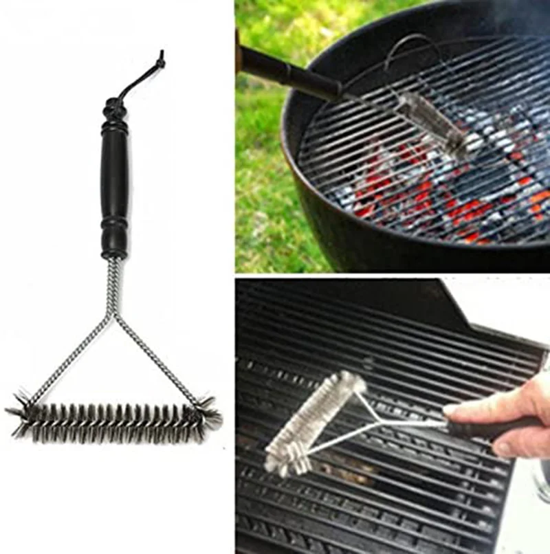 Barbecue Grill BBQ Brush Clean Tool Grill Accessories Stainless Steel Bristles Non-stick Cleaning Brushes Barbecue Accessories