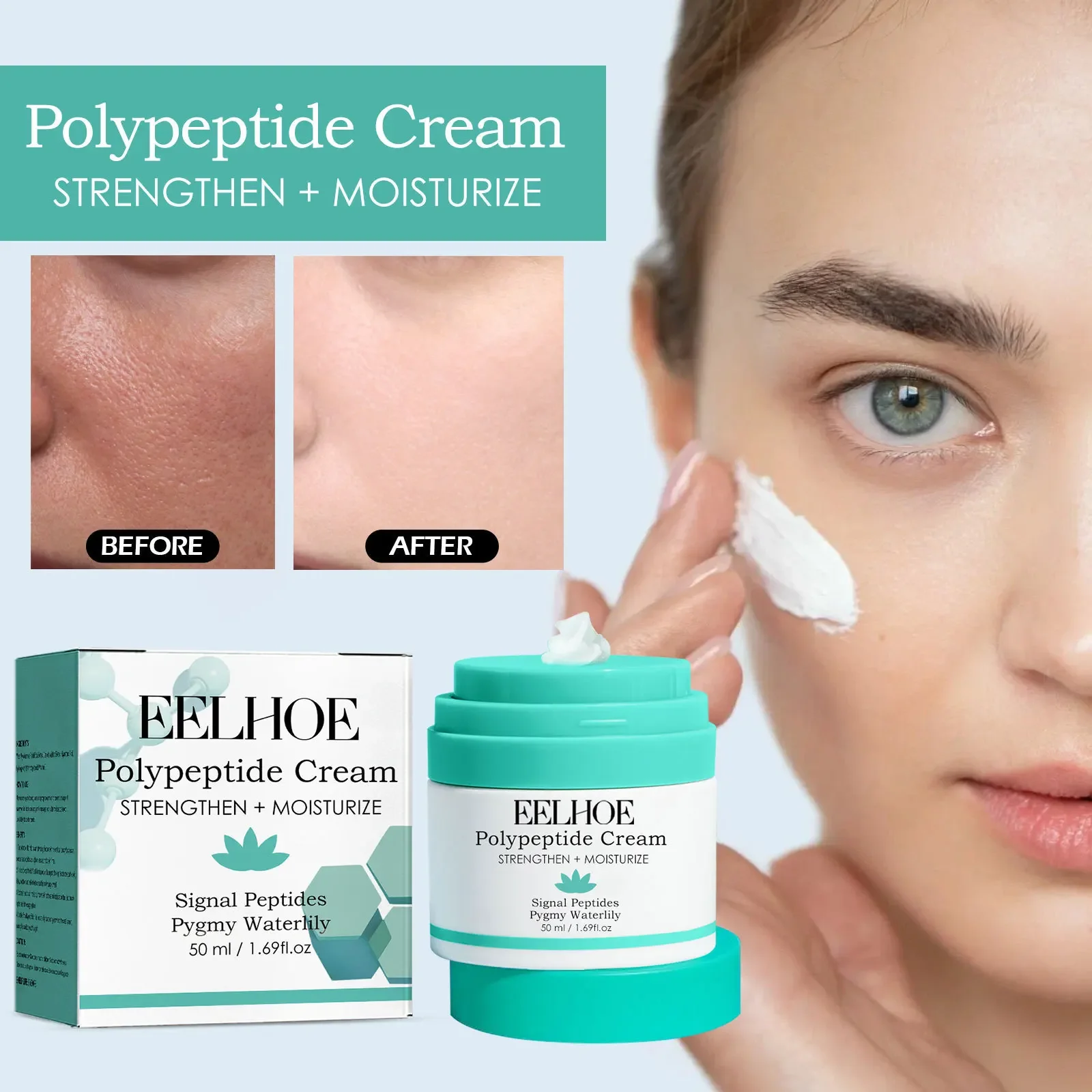 Eelhoe Face Skin Care Set Protini Polypeptide Cream Moisturize Firming Anti-Wrinkle Eye Essence Hydration Original Elephant