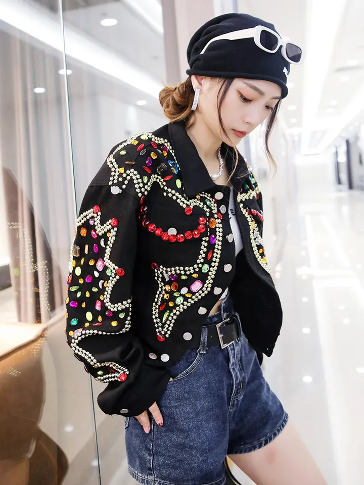 完売品】ヌキテパSequins Embroidery Denim Jacket Sequins Embroidery
