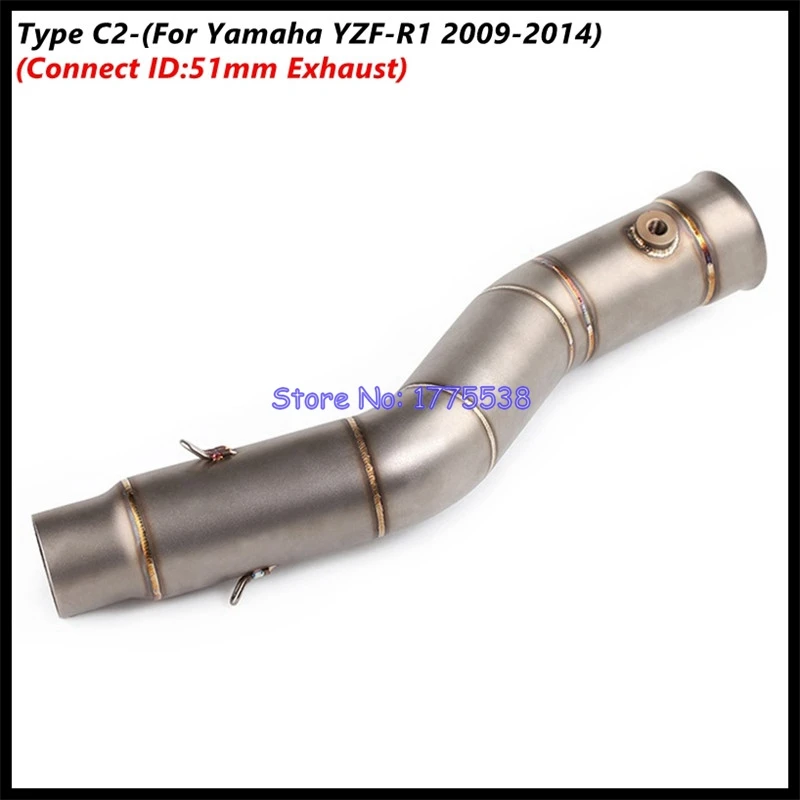 For Yamaha YZF-R1 2004-2014 Motorcycle Exhaust Muffler Middle Link Pipe Connect ID:51mm Exhaust Escape Moto Muffler Pot - Image 5