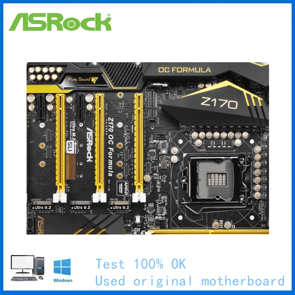 Per Asrock Z170M Oc Formula Scheda Madre Del Computer Lga 1151 Ddr4 Z170 Scheda Madre Desktop Usata Core I5 6600K I7 6700K Cpu