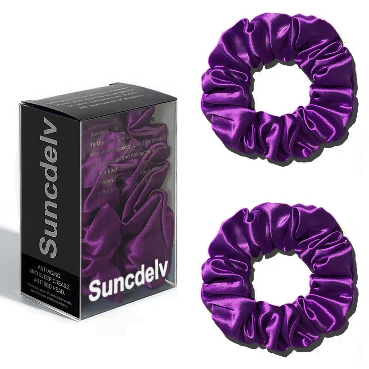 2PCS 100% Natürliche Seide Einfarbig Haar Krawatten Hohe Qualität Haarband Frauen Große Haarbänder Haar Zubehör 3,5 CM – Detail 18