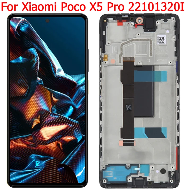 

6.67" POCO X5 Pro LCD For Xiaomi Poco X5 Pro 5G LCD Screen Display With Frame 22101320G 22101320I Display Touch Screen LCD Parts