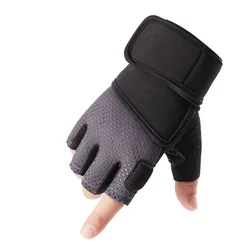 Enhanced Weightlifting Gloves with Wrist Support - L (Gray gloves)