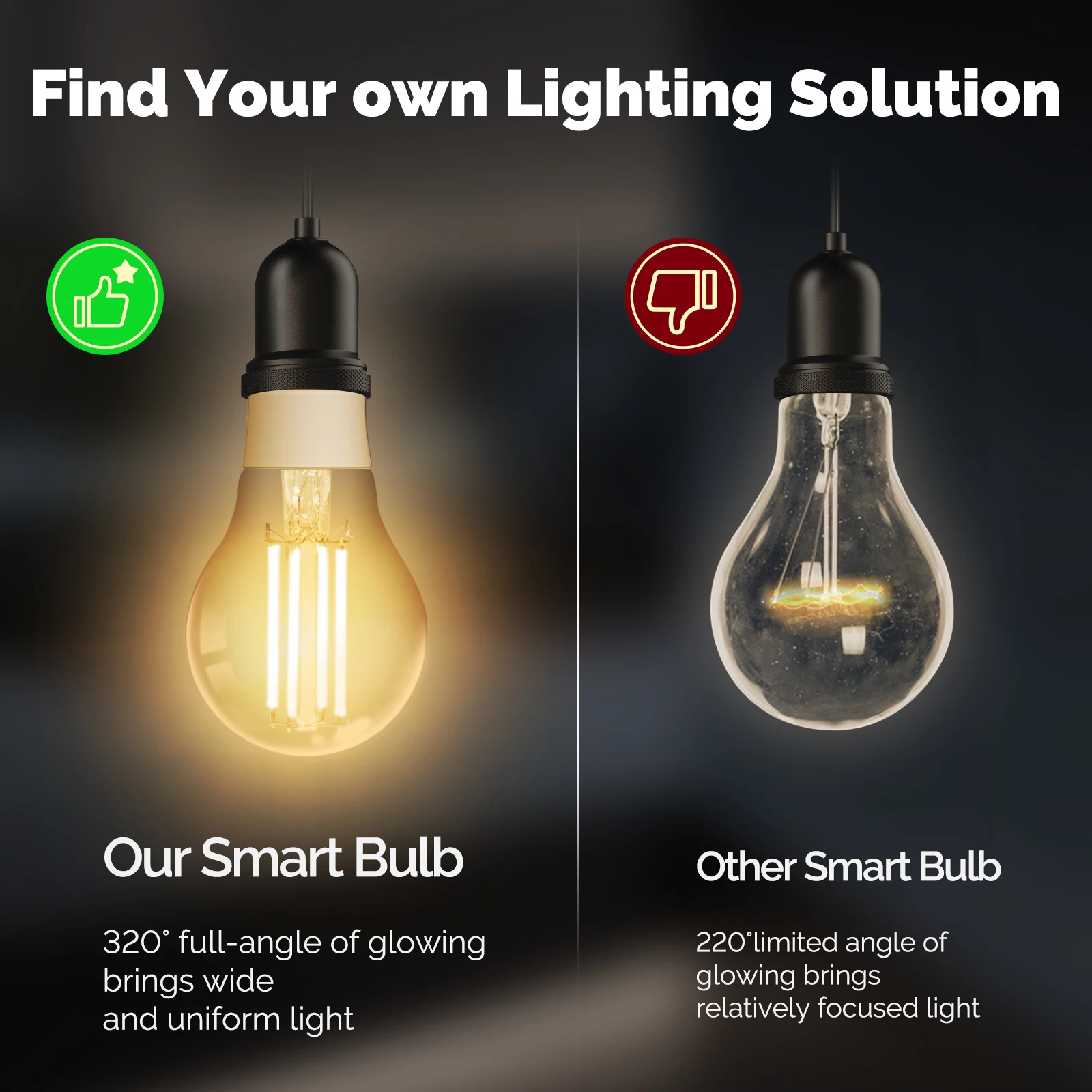 Smart Filament Bulb MOSE Tuya Matter WiFi Smart Filament Bulb E27 Energy Saving Light Dimmable APP Remote Control Alexa GoogleHome for Voice Control