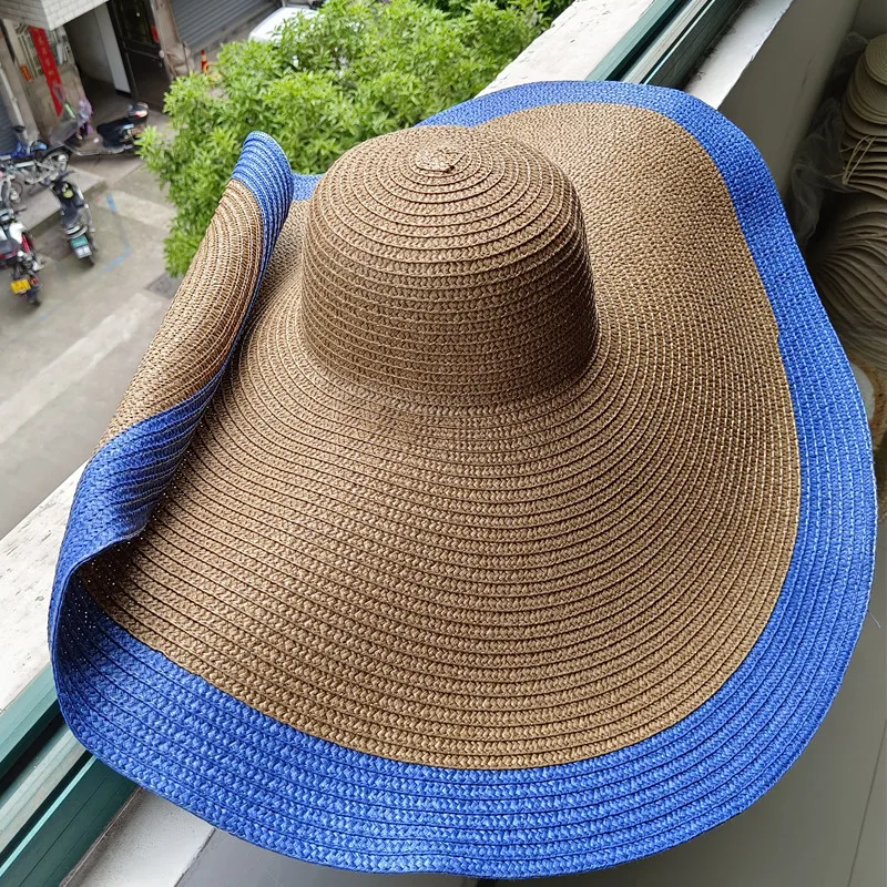 Rainbow striped big brim anti 