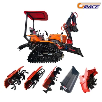 Ce Epa Euro5 Potenza Agricoltura Agricola Rotavatore Rotante Motosca 25HP 35HP Escavatore Trattore Cingolato Mini Crawler Coltivatore