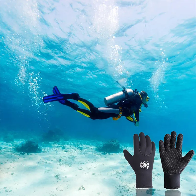 Water Glove 3mm Neoprene Five Finger keep Warm Wetsuit Winter Diving Gloves Snorkeling Paddling Surfing Kayaking Spearfishing 2
