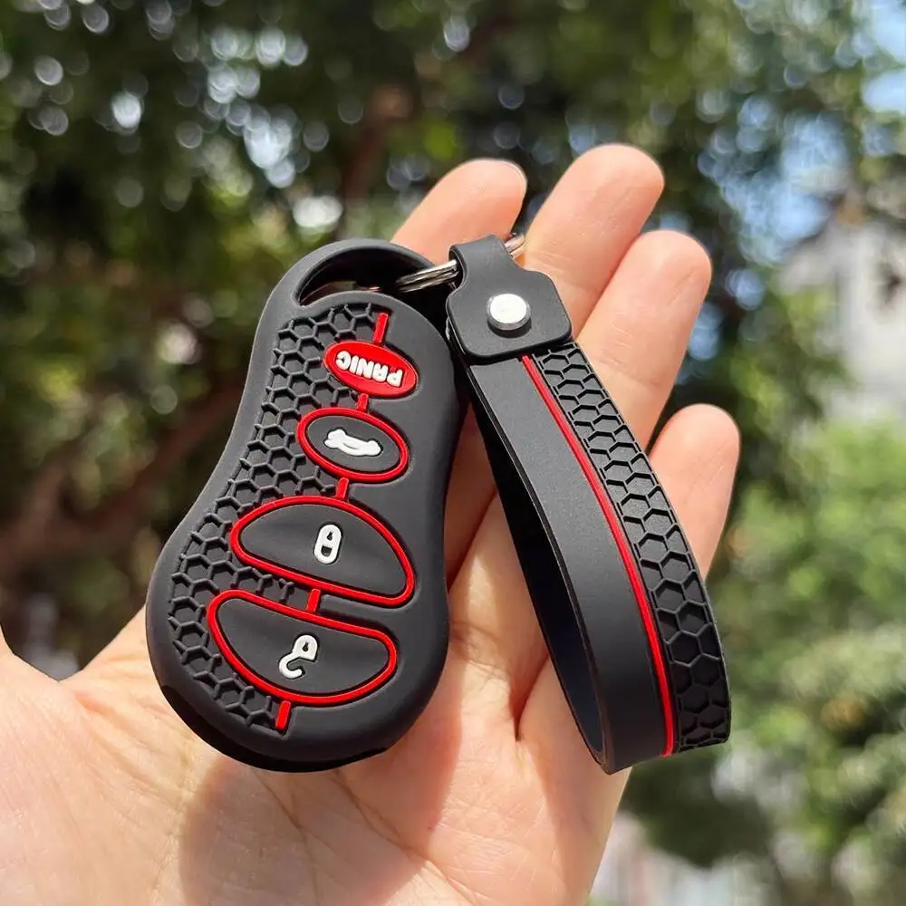 Premium Key Fob Protector with Caps for Chrysler, Jeep, and Dodge