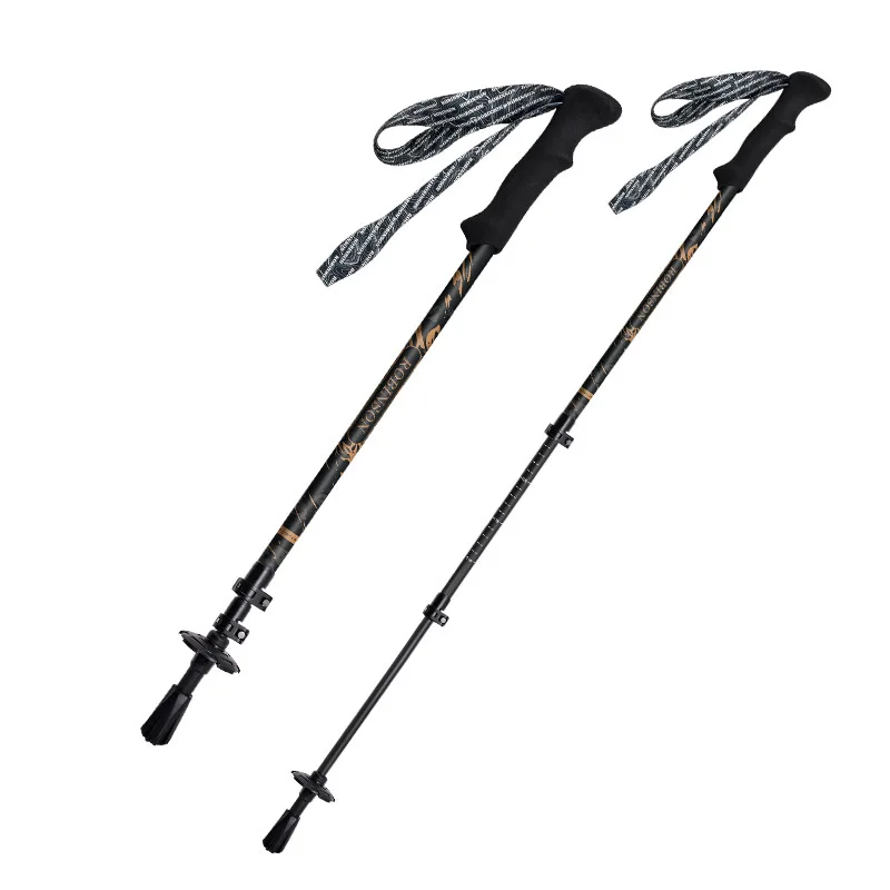 Trekking Pole Ultra-light Carbon Fiber External Lock Telescopic Multi-functional Outdoor Ultra-short Cross-country Walking Pole