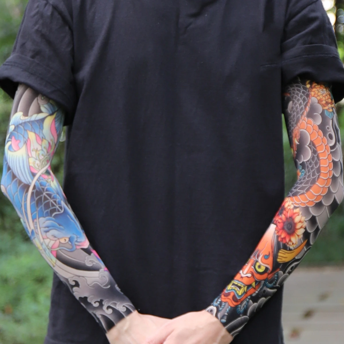 1 unidad de mangas ultrafinas sin costuras para tatuajes, para hombres y mujeres, para viajes, ciclismo, elásticas, resistentes a los arañazos, con protección solar. 1 unidad de mangas ultrafinas sin costuras para tatuajes, para hombres y mujeres, para viajes, ciclismo, elásticas, resistentes a los arañazos, con protección solar. 5