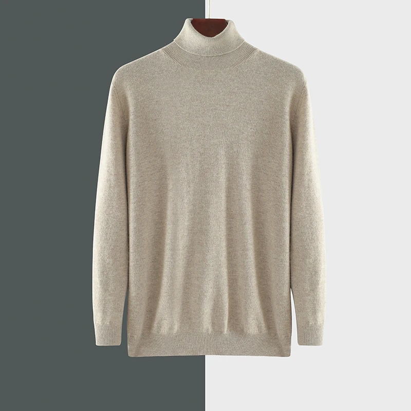 Men's Turtleneck Sweater Autumn and Winter Men's Rollneck Warm 100% Merino pure wool Knitted Sweater Keep Warm Men Jumper Top 3