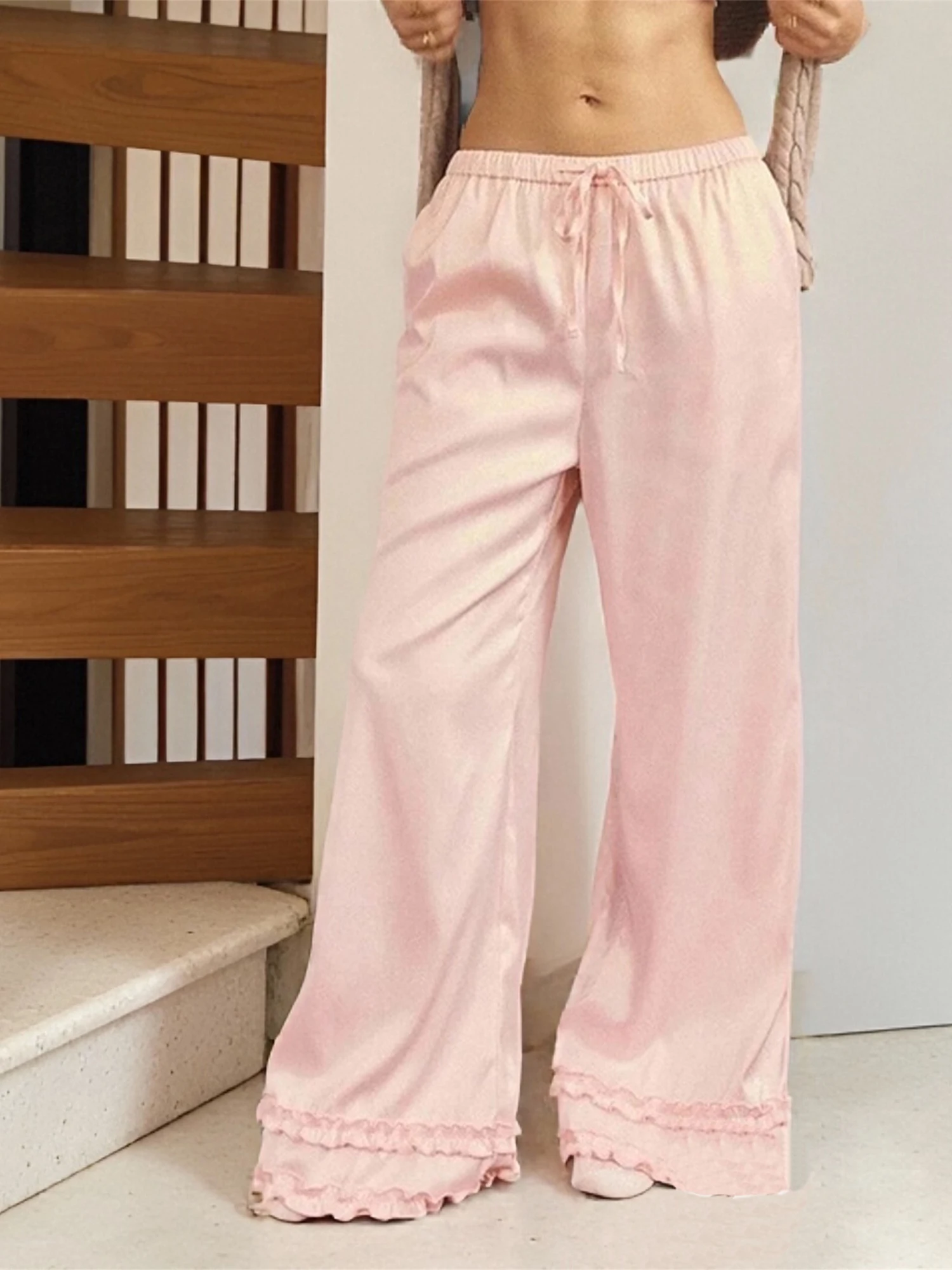 Women Comfy Wide Leg Lounge Pants with Ruffled Hem and Adjustable Drawstring Waistband for Casual Wear 3 S5e636e78a1c24171ad47a1c1e20c46bcD