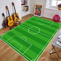 Green Soccer Field Carpet for Children's Room Game Large Area Rug Luxury Home Decor Non-Slip Children's Playmat Play Home Decor 1