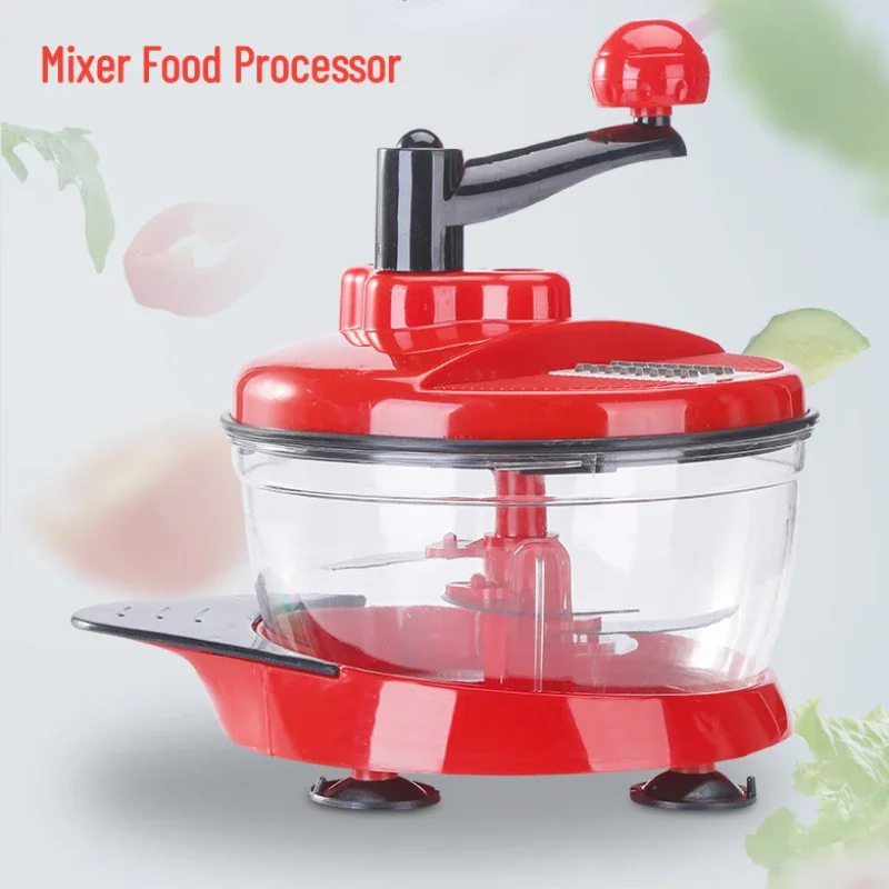 Food Blender Meat Grinder Mixer Food Processor Kitchen Manual Powerful Egg Blender Meat Grinder Vegetable Chopper Shredder Stainless Steel Blade Cutter