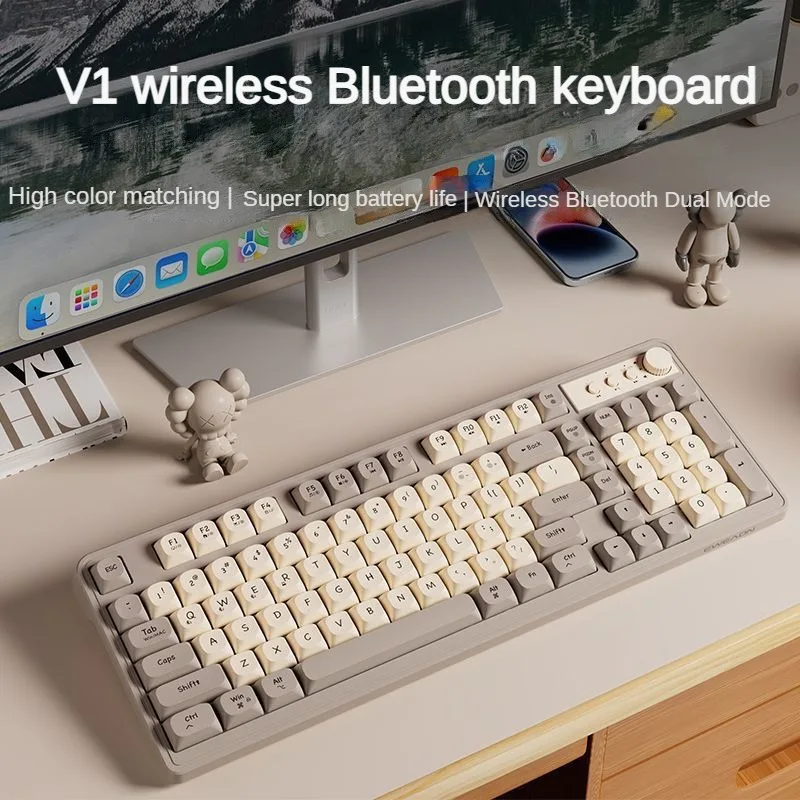 

Беспроводная Bluetooth-клавиатура EWEADN V1, механическая эргономичная офисная Бесшумная клавиатура с ручкой, высококачественные аксессуары для ноутбуков