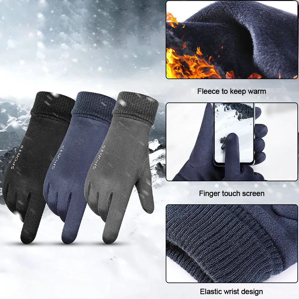 LOOGDEEL Warm Fishing Gloves Full Finger Anti-slip Waterproof Winter Sports  Cycling Running Skiing Gloves Touchscreen Windproof - AliExpress