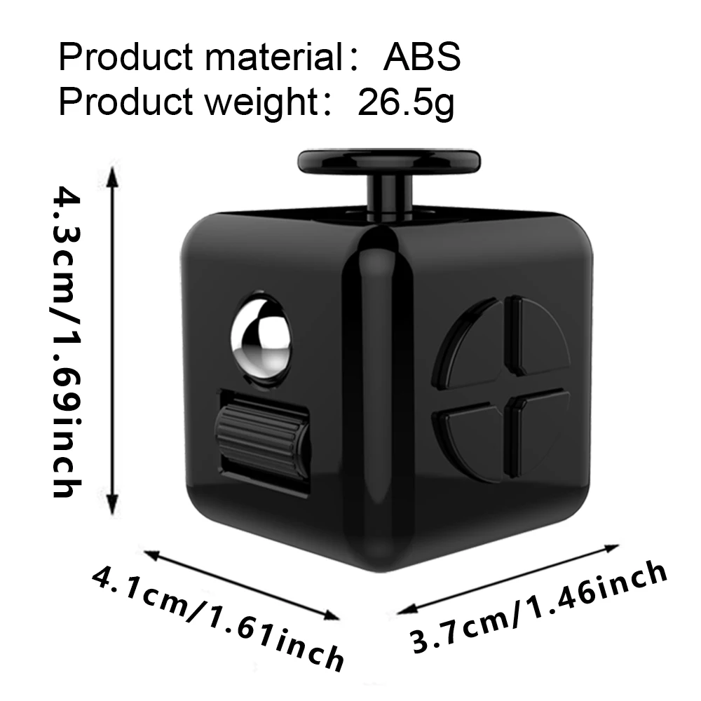 Fidget Toy 6-sided Stress Relief Cube With Finger Sensory Functions_voghion.com