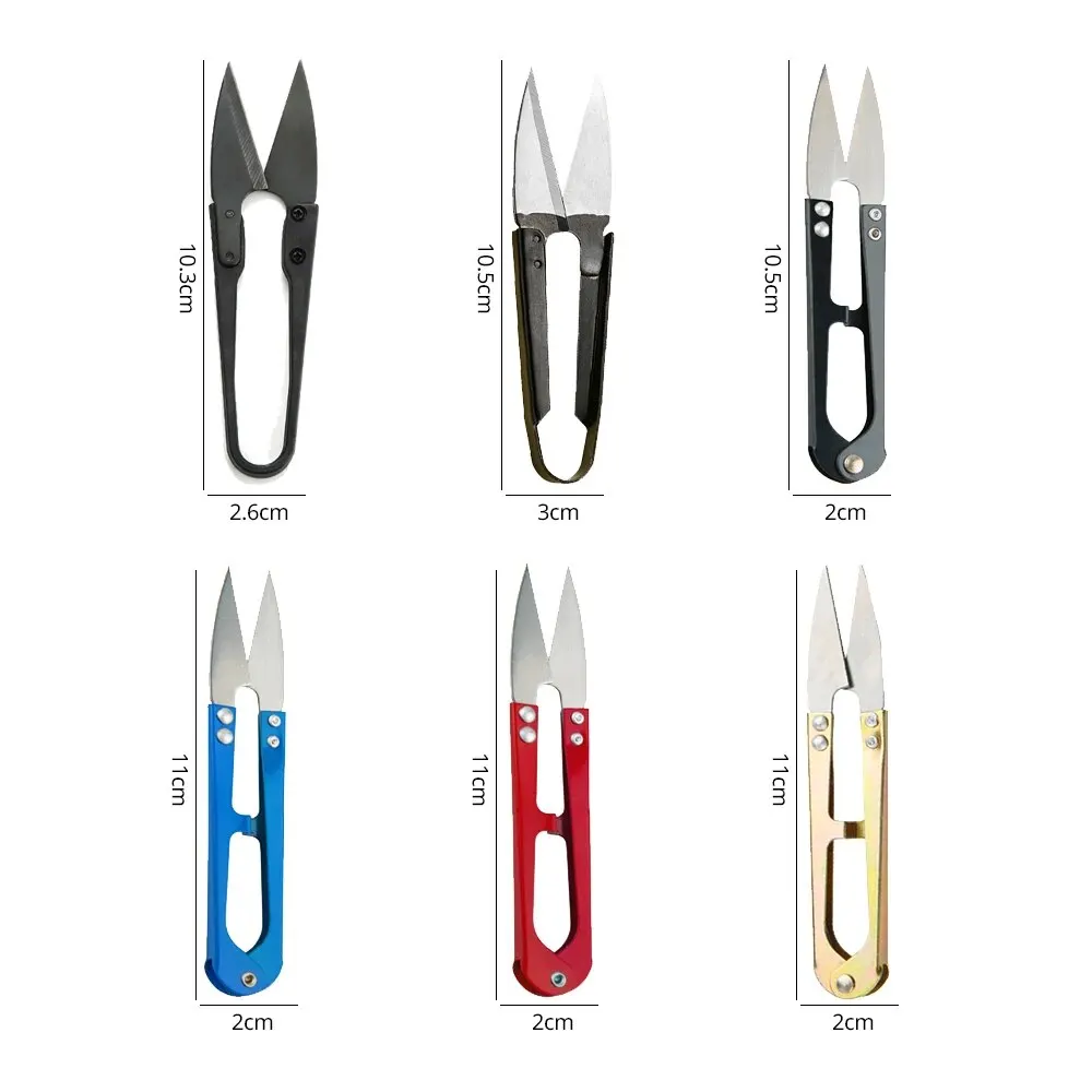 Stainless Steel U-shaped Elastic Scissors 10 Piece Set Black Carbon Steel Clothing Needle Thread Sewing Scissors sewing scissors