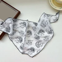 Soft Cotton Linen Triangle Scarf Cashew Print Floral Neck Head Scarves Decorative Scarves Long Bandanas Shawl Solid Color Scarf 6