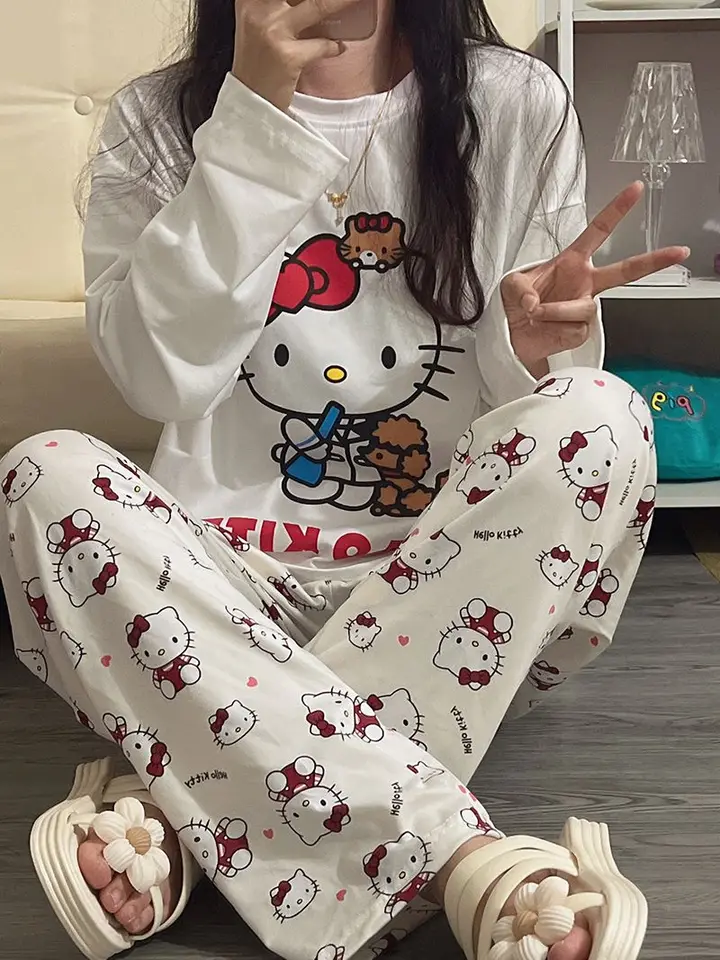 Pantaloni Pigiama Donna Con Stampa Gatto Kawaii - Morbido Pile Invernale, Comodo E Carino - Foto 6