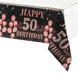 Black Pink Tablecloth Birthday Party Decoration 21 30 40 50 60 Birthday Party Balloon Glitter Tablecloth Party Table Decoration