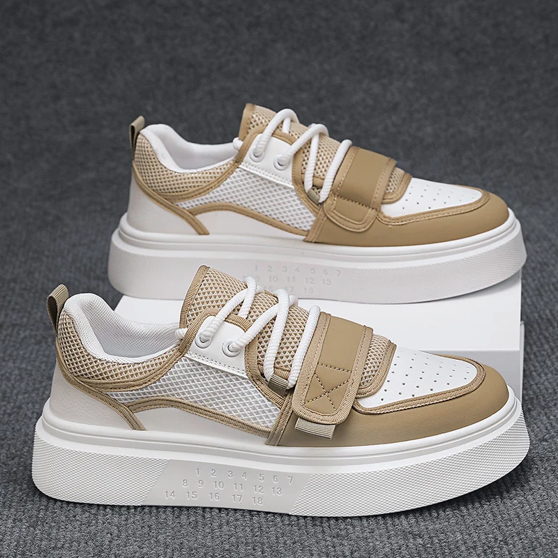 New Fashion Men Vulcanized Shoes Street Skate Outdoor Casual Shoe Mesh Breathable Autumn Anti Slip Sneakers Walking Shoes 2