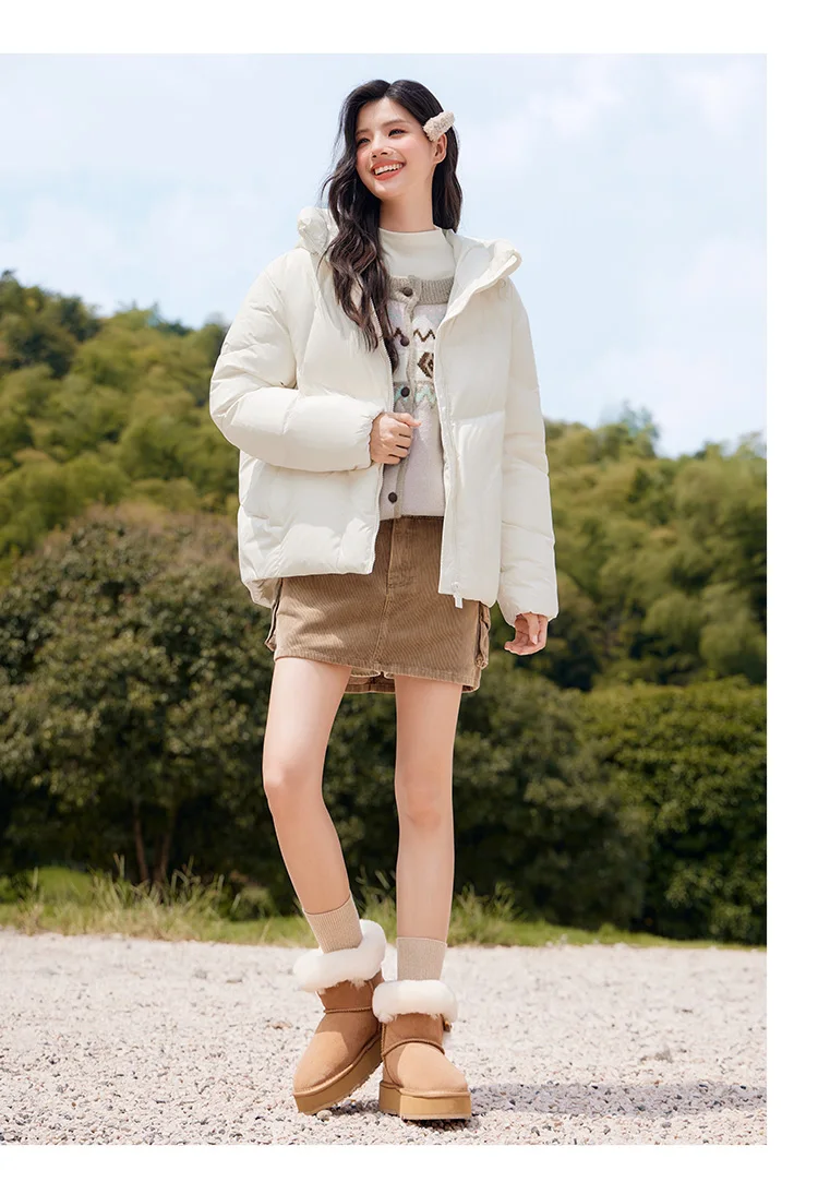 Down Jacket Women Mid-Length Waterproof and Warm Winter Oversize Hooded Versatile Coat