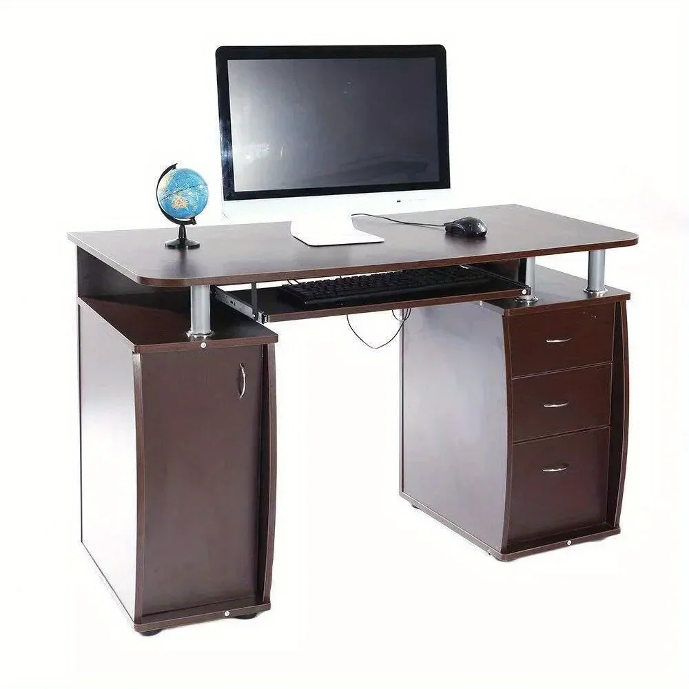 Wood Computer Desk PC Laptop Study Table Workstation Home Office Furniture 3