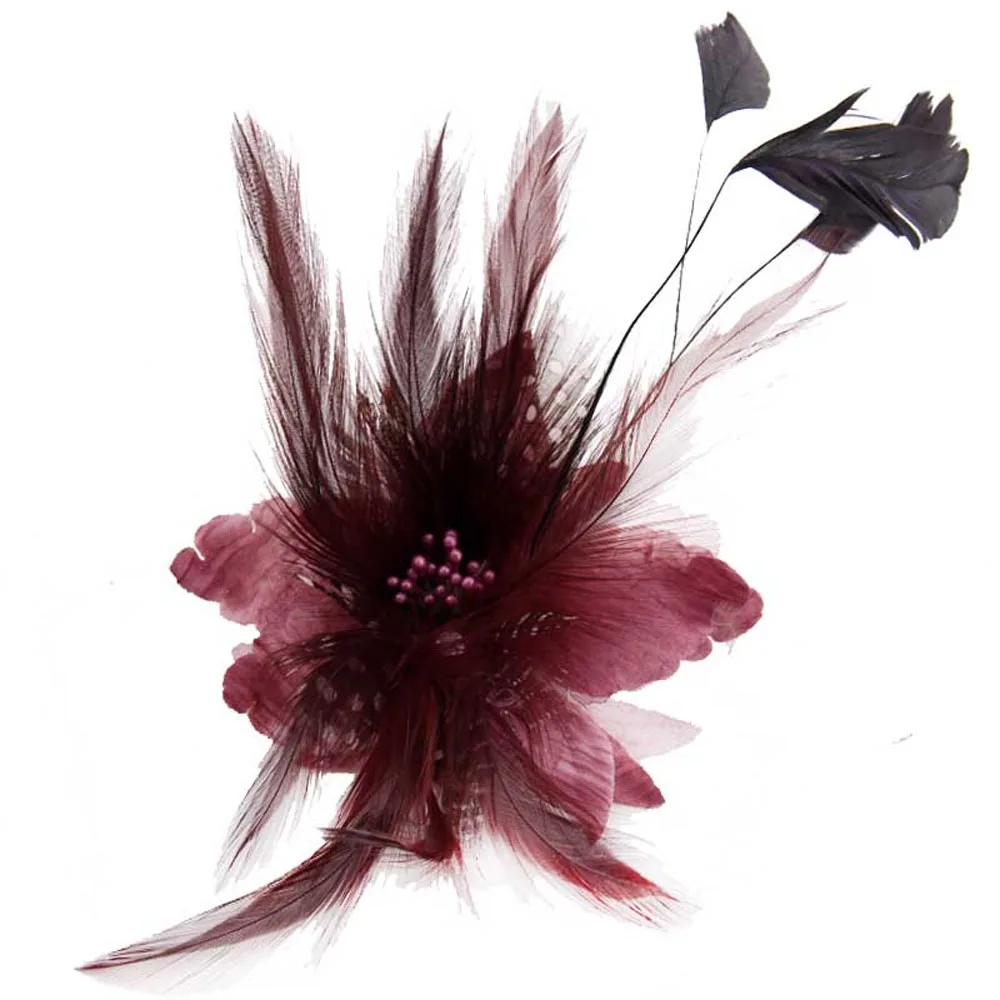 New Feather Brooch Pin For Women Cocktail Hat Wedding Tea Party Performances Men Dess Suit Girls Hair Accessories Best Gift