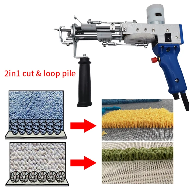 Tufting אקדח 2 ב 1 לחתוך ערימת לולאת ערימת שטיח אקדח מכונת Starter ערכת שטיח Tufting ערכת חשמלי אקדח שטיח אריגת נוהרים מכונה