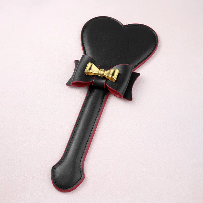 29CM PU Leather Heart-shaped Bowknot Horse Whip，Riding Crop Party Flogger Horse Riding Whip Costumes Performance Props 4